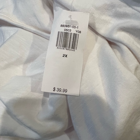 NEW WHITE OLD NAVY Swing MIDI 2x Plus size Dress tiered - Picture 6 of 7